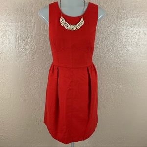 J. Crew Red Wool Blend Sleeveless Dress